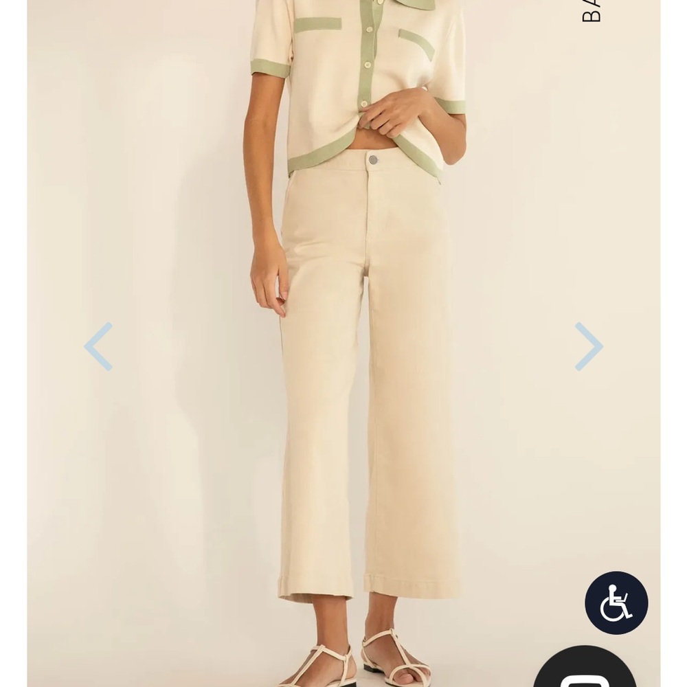 Oak & Fort cropped twill pant